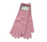 CFCMZTZPED Gants tricotés for femme, style décontracté, étiquette en tissu, polyvalents, chauds et d'hiver, couleur unie, 26,5 x 10 cm(Red)