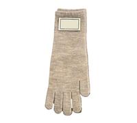 CFCMZTZPED Gants tricotés for femme, style décontracté, étiquette en tissu, polyvalents, chauds et d'hiver, couleur unie, 26,5 x 10 cm(Black)