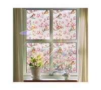 CFCMZTZPED Window Privacy Film, Stained Glass Decorative Clings, Sun Blocking Stickers for Doors, Bedroom Windows(Pink-45 * 100cm)