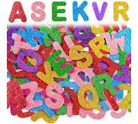 Cfcyhla Lot de 174 lettres autocollantes en caoutchouc mousse - Lettres autocollantes - Lettres autocollantes - Lettres autocollantes en mousse - Pour enfants - Bricolage (6 couleurs)