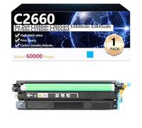 CFDFDA C2660 Unité de Tambour de Remplacement Compatible pour Dell C2660dn C2665dnf S3840cdn S3845cdn C3760n C3760dn C3765dnf Imprimantes, Haute Capacité 6000 Pages, Installation Facile,Cyan-1 Pack