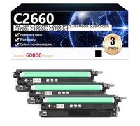 CFDFDA C2660 Unité de Tambour de Remplacement Compatible pour Dell C2660dn C2665dnf S3840cdn S3845cdn C3760n C3760dn C3765dnf Imprimantes, Haute Capacité 6000 Pages, Installation Facile,Black-3 Pack