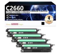 CFDFDA C2660 Unité de Tambour de Remplacement Compatible pour Dell C2660dn C2665dnf S3840cdn S3845cdn C3760n C3760dn C3765dnf Imprimantes, Haute Capacité 6000 Pages, Installation Facile,Black-4 Pack