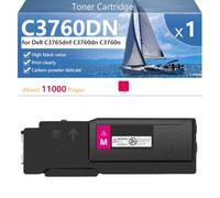 CFDFDA C3760DN 331-8429 331-8432 331-8431 331-8430 Cartouche de Toner Haute Capacité de Remplacement pour Dell C3765dnf C3760dn C3760n Imprimante, Haute Définition, 11000 Pages,Magenta-1 Pack