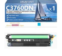 CFDFDA C3760DN Batterie Tambour Haute Capacité Compatible pour Dell C2660dn C2665dnf C3760n C3760dn C3765dnf Imprimantes, Nettes et Précises,Cyan-1 Pack