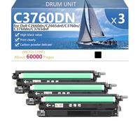 CFDFDA C3760DN Batterie Tambour Haute Capacité Compatible pour Dell C2660dn C2665dnf C3760n C3760dn C3765dnf Imprimantes, Nettes et Précises,Black-3 Pack