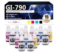 CFDFDA Compatible Encre GI-790 (135 ml/70 ML) Remplacement pour GI-790 Bouteille d'encre GI 790 pour Canon PIXMA G1000 G1010 G2000 G2002 G2010 G3000 G3010 G4000 G4010 Imprimante,3 Set