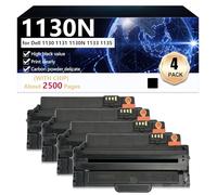 CFDFDA Haute Capacité 1130N Cartouche de Toner de Remplacement pour Dell 1130 1131 1130N 1133 1135 Imprimantes, Nettes et Durables,Black-4 Pack