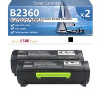 CFDFDA Haute Capacité B2360 331-9805 Cartouche de Toner de Remplacement pour Dell B2360 B2360d B2360dn B3460 B3460dn B3465 B3465dn B3465dnf Imprimantes, Transparente et Durable,Black-2 Pack