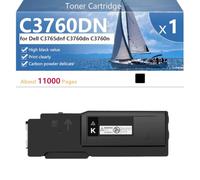 CFDFDA Haute Capacité C3760DN Cartouche de Toner de Remplacement 331-8429 331-8432 331-8431 331-8430 pour Dell C3765dnf C3760dn C3760n Imprimantes, Transparent et Durable,Black-1 Pack