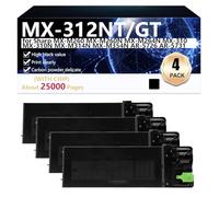 CFDFDA MX-312NT MX-312GT Cartouche de Toner Compatible pour Sharp MX-M260 MX-M260N MX-M264N MX-310 MX-310N MX-M314N MX-M354N AR-5726 AR-5731 Imprimantes, 25000 Pages,Black-4 Pack