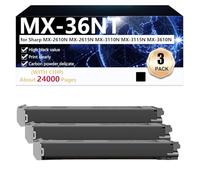 CFDFDA MX-36NT Cartouche de Toner Compatible pour Sharp MX-2610N MX-2615N MX-3110N MX-3115N MX-3610N Imprimantes, Haute Capacité 24000 Pages, Impression Haute Définition,Black-3 Pack