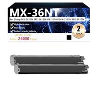 CFDFDA MX-36NT Cartouche de Toner Compatible pour Sharp MX-2610N MX-2615N MX-3110N MX-3115N MX-3610N Imprimantes, Haute Capacité 24000 Pages, Impression Haute Définition,Black-2 Pack