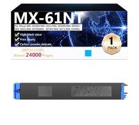 CFDFDA MX-61NT Cartouche de Toner Compatible pour MX-61NT-BA/CA/MA/YA Toner Compatible pour Sharp MX-2630N MX-2651 MX-3050N MX-3050V MX-3051 MX-3070N MX- 3070V MX-3071 Imprimantes,Cyan