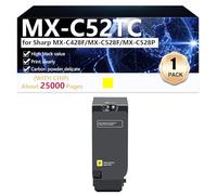CFDFDA MX-C52TC Cartouche de Toner Compatible pour Sharp MX-C428F MX-C528F MX-C528P Imprimantes, Haute Capacité 25000 Pages, Impression Nette,Yellow-1 Pack