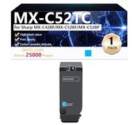 CFDFDA MX-C52TC Cartouche de Toner Haute Capacité Compatible pour Sharp MX-C428F MX-C528F MX-C528P Imprimantes, Impression Haute Définition, 25000 Pages,Cyan-1 Pack