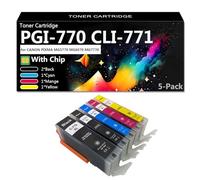 CFDFDA PGI-770 CLI-771 Cartouche d'encre Compatible avec Puce [1200 Pages] pour Canon PIXMA MG5770 MG6870 MG7770 Imprimantes,1 Set