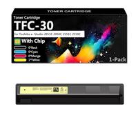 CFDFDA T-FC30 Cartouche de Toner de Remplacement Compatible pour Toshiba e-Studio 2051C 2050C 2551C 2550C Imprimante【Volume d'impression Élevé avec Puce】,Yellow