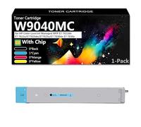 CFDFDA W9040MC Cartouche de Toner avec Puce Multifonction pour HP Color LaserJet Managed MFP E7 7822dn E7 7822z E77825dn E77825z E7 7830dn E7 7830z Imprimante, Facile à Installer,Cyan