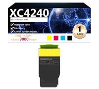 CFDFDA XC4240 Cartouches de Toner Compatibles 24B7161 24B7158 24B7159 24B7160 avec Puce pour Lexmark XC4240 Imprimante, 9000 Pages,Yellow