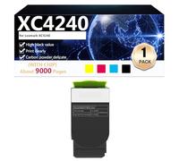 CFDFDA XC4240 Cartouches de Toner Compatibles 24B7161 24B7158 24B7159 24B7160 avec Puce pour Lexmark XC4240 Imprimante, 9000 Pages,Black