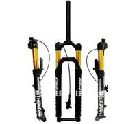 CFDZCP Fourches pour vélo Amortisseur d'air DH 27.5 "29 Pouces, Fourche Avant de vélo VTT 1-1/8, Direction Droite, Voyage de 100mm, axe traversant, Verrouillage à Distance(Silver,27.5in)