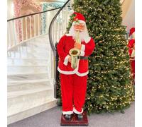 CFDZCP Grande Décoration De Noël D'intérieur, Père Noël Chantant Et Dansant, Figurine Animée Musicale Électrique Grandeur Nature, Cadeau Amusant for Enfants Et Adultes(F)