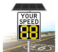 CFDZCP Panneau De Limitation De Vitesse À Deux Chiffres, Radar Solaire, Affichage LED For Les Universités, Les Autoroutes, Les Routes À Vitesse Limitée, Avec Limitations De Vitesse(Orange,24''x35‘’)