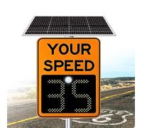 CFDZCP Panneau De Limitation De Vitesse À Deux Chiffres, Radar Solaire, Affichage LED For Les Universités, Les Autoroutes, Les Routes À Vitesse Limitée, Avec Limitations De Vitesse(Orange,20''x27'')