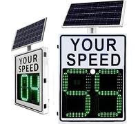 CFDZCP Panneau De Signalisation Radar, Panneau D'affichage De Limitation De Vitesse À Énergie Solaire, Chiffres LED Haute Visibilité De Nuit For Une Sécurité Maximale(White,24 * 35in)