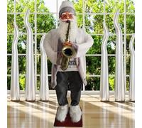 CFDZCP Père Noël Animé Et Dansant, Père Noël Électrique Grandeur Nature De 1,80 M avec Musique, Sculptures Traditionnelles De Noël, for L'intérieur Et L'extérieur(D)