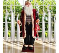 CFDZCP Père Noël Animé Et Dansant, Père Noël Électrique Grandeur Nature De 1,80 M avec Musique, Sculptures Traditionnelles De Noël, for L'intérieur Et L'extérieur(B)
