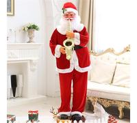 CFDZCP Père Noël Chantant Et Dansant, Bougez La Tête, Les Bras, Les Épaules Et Les Hanches ! Figurine De Noël Électrique Amusante Grandeur Nature, for L'intérieur Et L'extérieur.(130cm/51.18in)