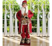 CFDZCP Père Noël Chantant Et Dansant De 1,80 M, Statue Animée Électrique Grandeur Nature, Figurine Musicale for L'entrée d'un Hôtel Ou d'un Centre Commercial, Accueillant Les Clients(F)