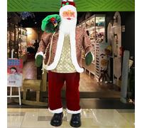 CFDZCP Père Noël Chantant Et Dansant De 180 Cm De Haut, Statue De Père Noël Électrique Grandeur Nature, Décoration De Noël for L'extérieur Et L'intérieur