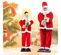 CFDZCP Père Noël Électrique Chantant Et Dansant avec 8 Musiques, Deux Capteurs Intelligents Intégrés, Cadeau De Noël Idéal for Les Amis Et La Famille(70.8 in/180cm)