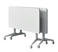 CFDZCP Tables de conférence Table De Conférence Pliable, Table De Formation Mobile À Plateau Rabattable Blanc, Table De Séminaire Rectangulaire Moderne, Bureau De Salle(2pcs,120cm/47.2in)