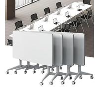 CFDZCP Tables de conférence Table De Conférence, Tables De Salle De Conférence À Une Touche avec Conception Rabattable, Tables De Formation Mobiles for Séminaires(4pcs,140cm/55in)