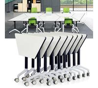 CFDZCP Tables de conférence Tables De Salle De Conférence Pliables 47,2 X 23,6 X 29,5 Pouces, Table De Formation Mobile À Plateau Rabattable avec Roues Silencieuses, Tables Modulaires(4pcs)