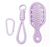 CFEWV 1 Pièces Mini Brosse Cheveux, Charm De La Brosse Natural Fiber, Comprend Une Chaîne Pour L'Accrocher Au Sac, Dos Ou Au Pantalon, Pour Cheveux Et Humides Tous Types De Cheveux (Violet)