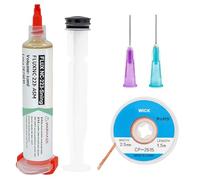 CFEWV Colophane Pâte À Souder (Seringue De 10 Cc) Avec Fil À Dessouder (3 M/10 Pieds 2,5 Mm) Pour Kit De Réparation De Soudure Électronique, Flux De Soudure Tresse À Dessouder