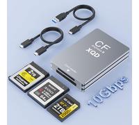CFexpress Type B & XQD & SD Lecteur de Carte 3en1 en Aluminium,10Gbps USB 3.2 Gen 2 Lecteur de Carte Mémoire CFe Type B & XQD, Lecteur de Carte CF & X-QD & SD Adaptateur pour Windows/Mac/Linux/Android