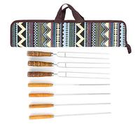 Cffuvros 7pcs Ensemble de brochettes de kebab en acier inoxydable, brochettes en métal kabob pour les grillades avec design en forme de U, fourchettes réutilisables Rôtir des