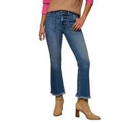 cffvdiz Jeans Courts À La Cheville Taille Mi-Haute pour Femmes Pantalon en Denim Boyfriend Droit Délavé Extensible,Bleu,XXL