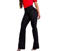 cffvdiz Jeans Larges pour Femmes Extensible Taille Haute Coupe Slim Lift Pantalon en Denim Évasé,Noir,XXL