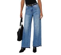 cffvdiz Jeans pour Femmes Baggy Straight Leg Jeans Patchwork en Détresse Pantalon en Denim À Jambe Large,Bleu,XXL