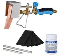 CFH Kit de soudure pour zinc et gouttières - Fer à souder en cuivre KL 147, étain à souder SZ 377, eau à souder LWZ 372 et non-tissé de nettoyage RV 349 - Soudure tendre du zinc, du zinc titane et de