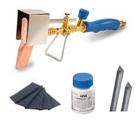 CFH Set de fer en cuivre avec tige en étain et tôle de zinc et non-tissé de nettoyage bleu