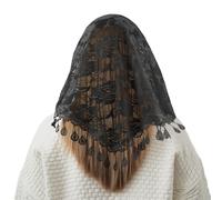 CFifHtOL Voile Pour l'église catholique,Couvre-chefs triangulaires, Noir , 1