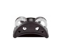 Meinl Tambourin pour pied CFJS2S-BK compact, cymbalettes acier inoxydable, support MDF, Noir